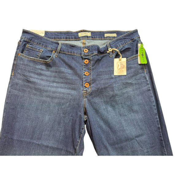 Jessica Simpson Adored High Rise Wide Crop Jeans 24W Denim Blue Button Fly - Picture 8 of 16